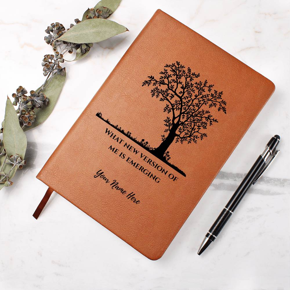 Graphic Leather Journal-Personalized Self Discovery-Tree New Me