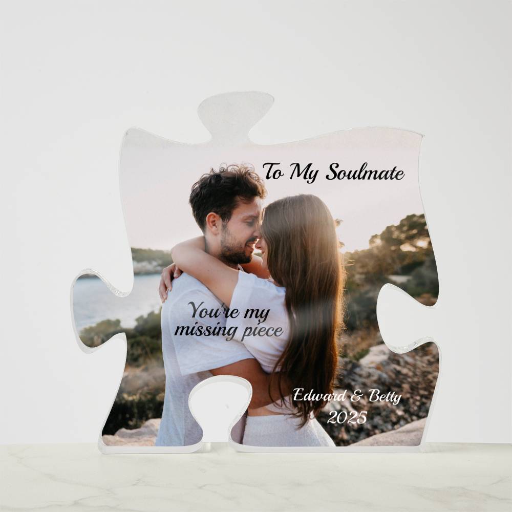 Acrylic Puzzle Plaque-Couple Personalized picture and names