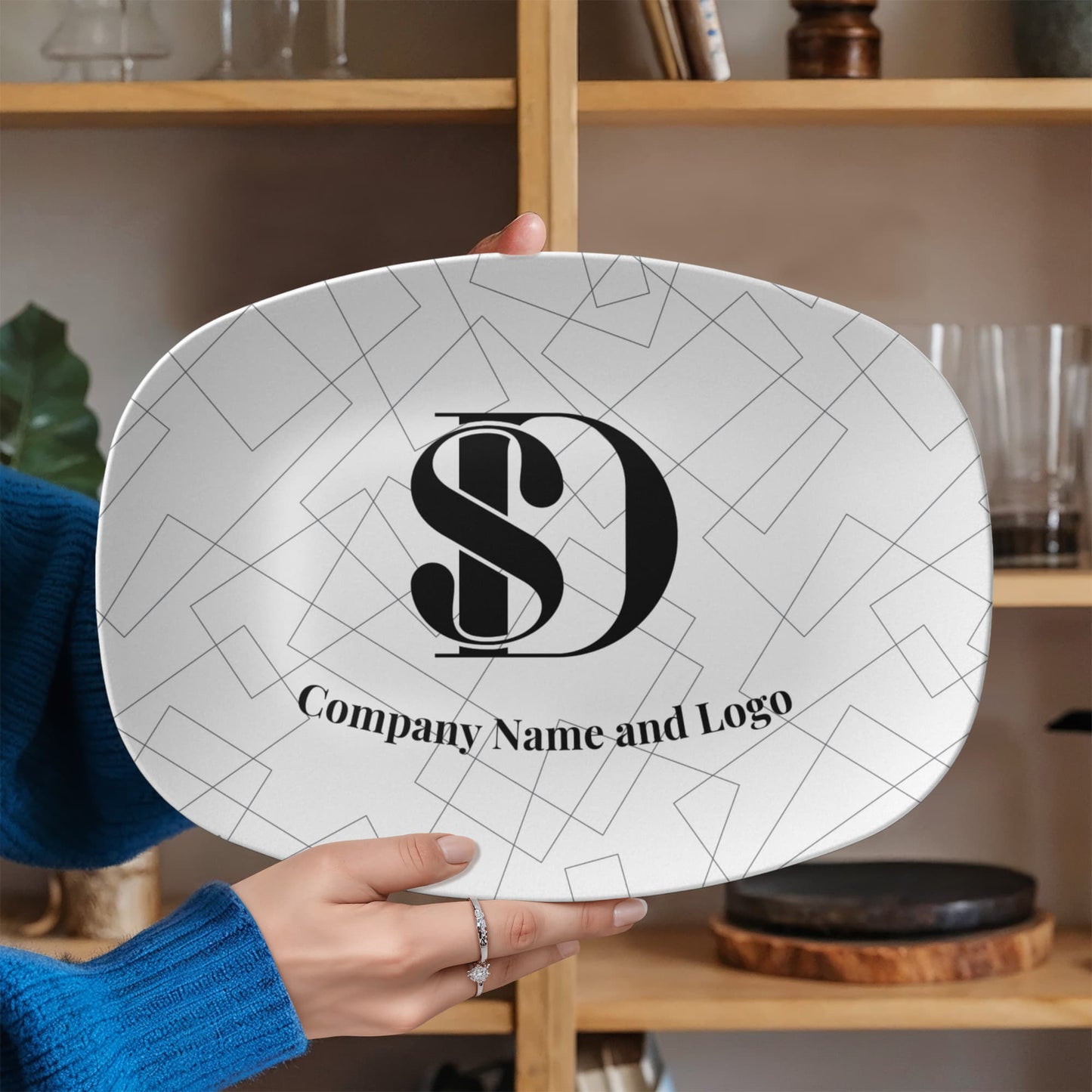Custom printed serving 10” x 14” Platter- Business Branded Serving Platter