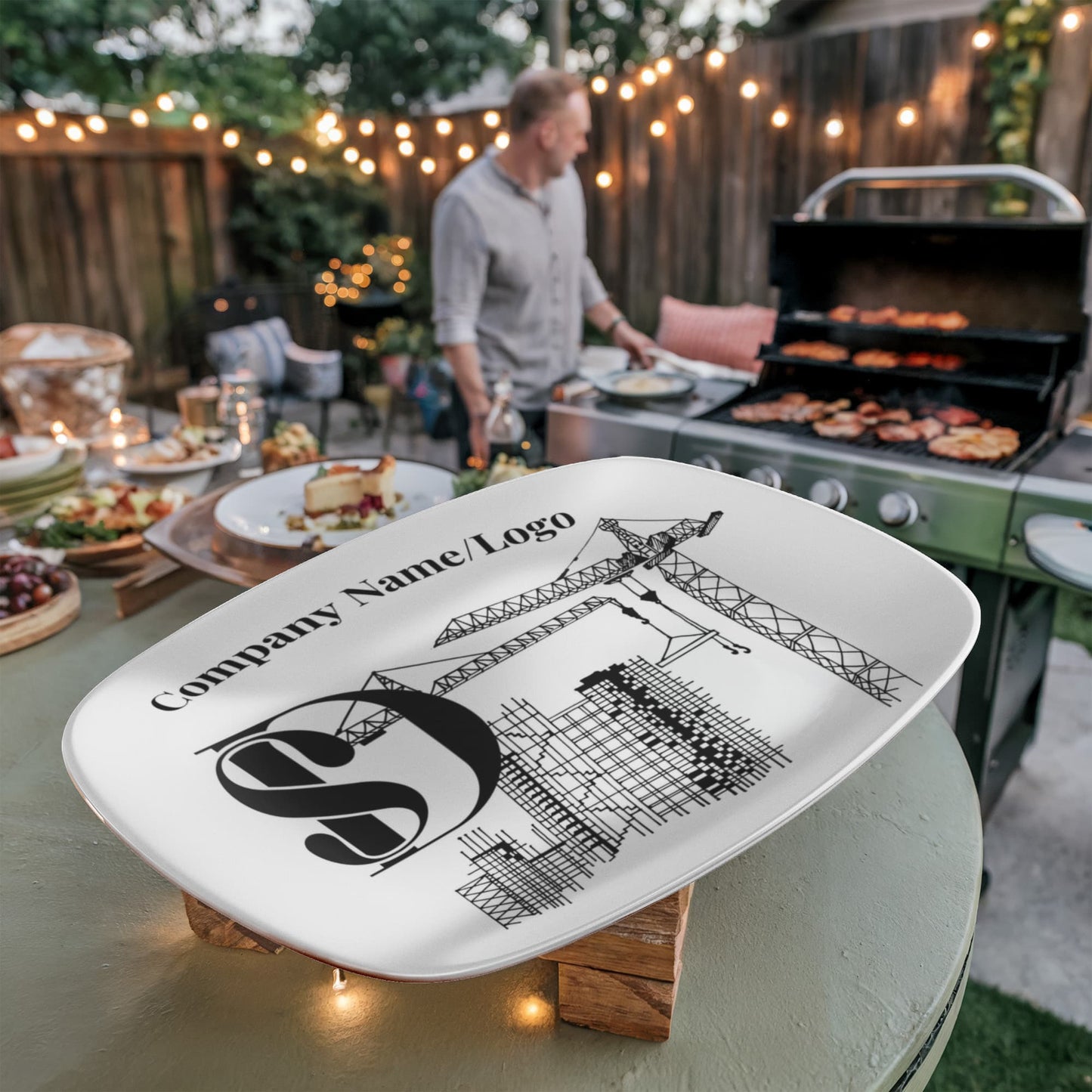 Custom printed serving 10” x 14” Platter- Business Branded Serving Platter