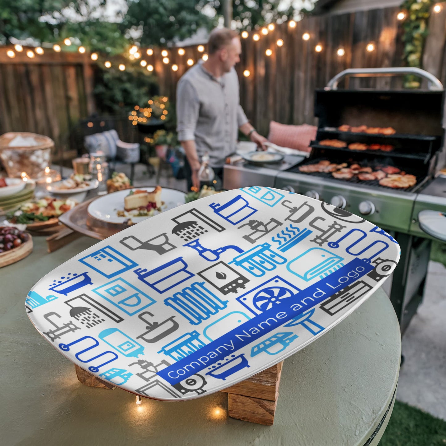 Custom printed serving 10” x 14” Platter- Business Branded Serving Platter
