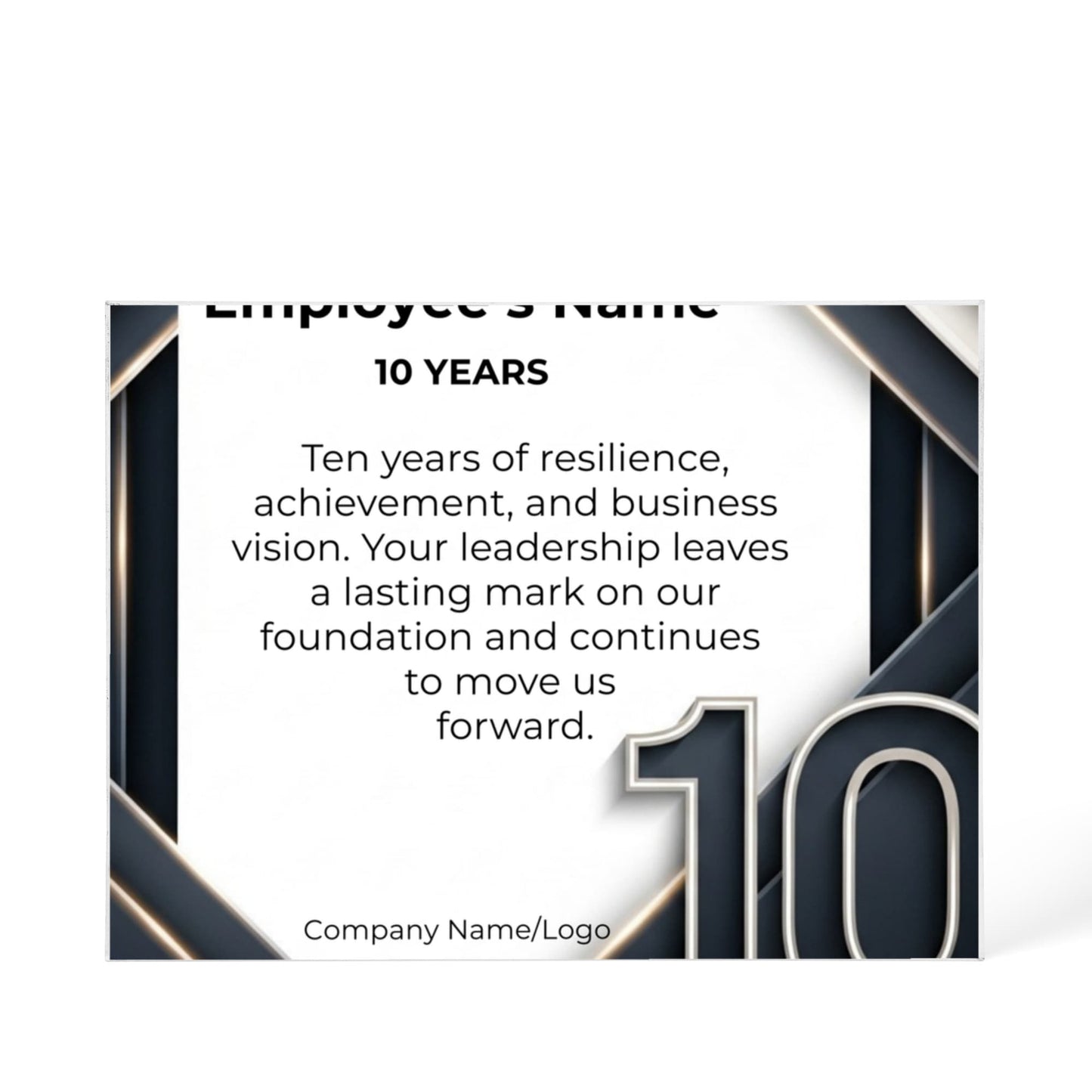 Printed Acrylic Block-Employee Milestone 10 years