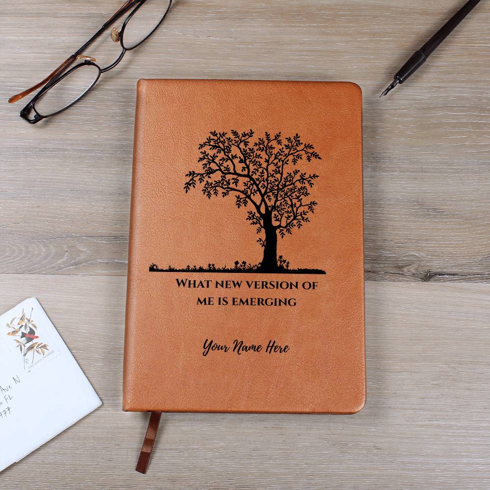 Graphic Leather Journal-Personalized Self Discovery-Tree New Me