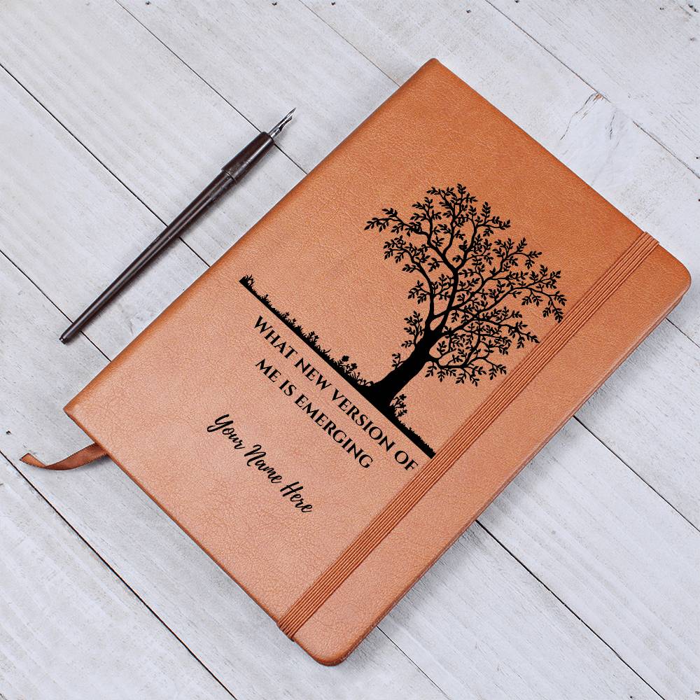 Graphic Leather Journal-Personalized Self Discovery-Tree New Me