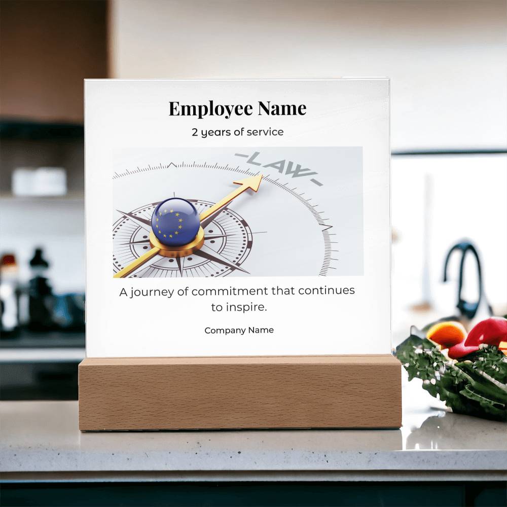 Acrylic Square Plaque -Employee Recognition 2 years
