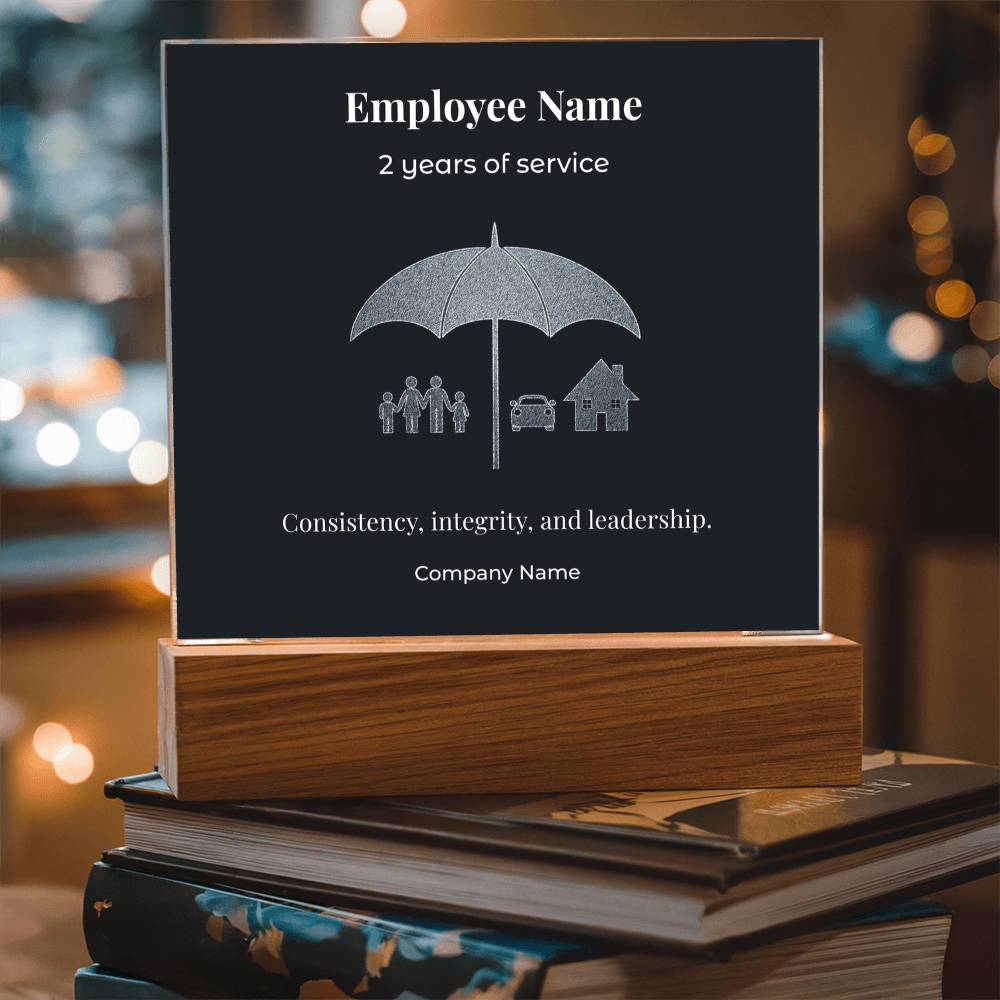 Acrylic Square Plaque -Employee Recognition 2 years
