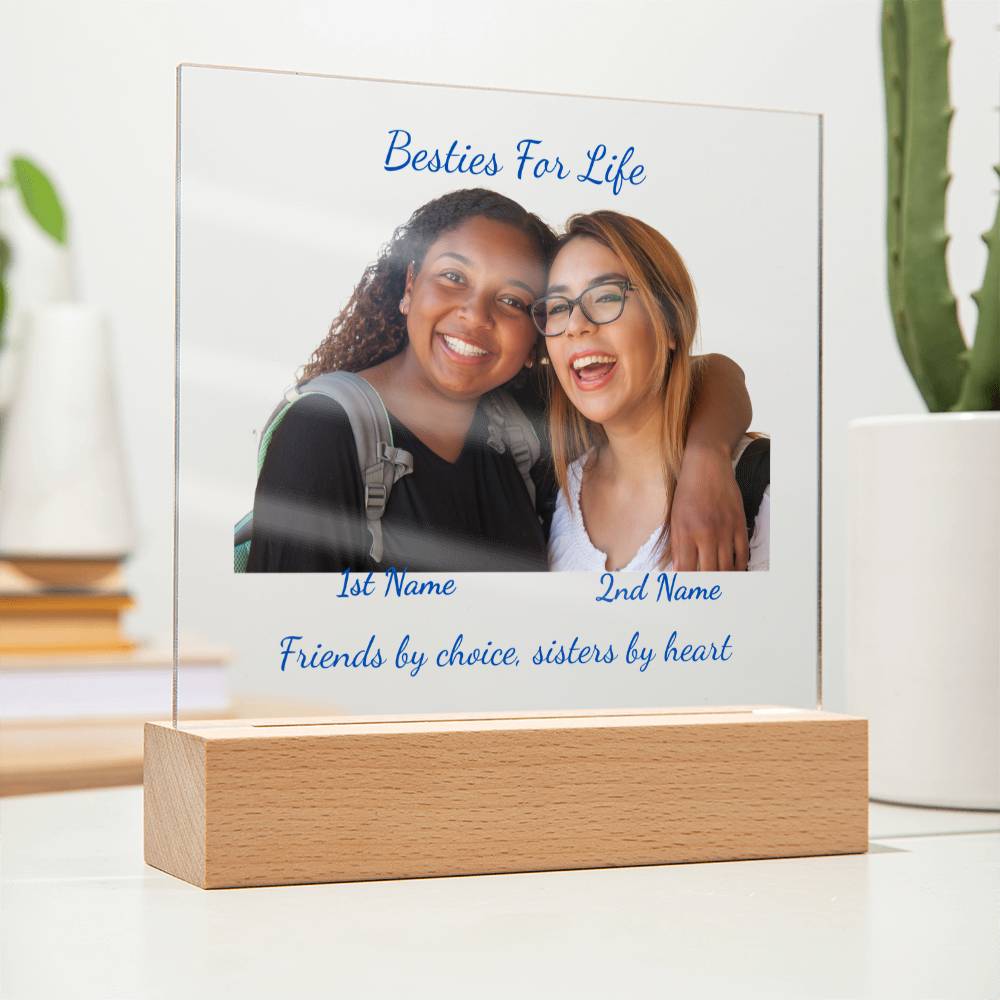 Acrylic Square Plaque-Personalized Besties