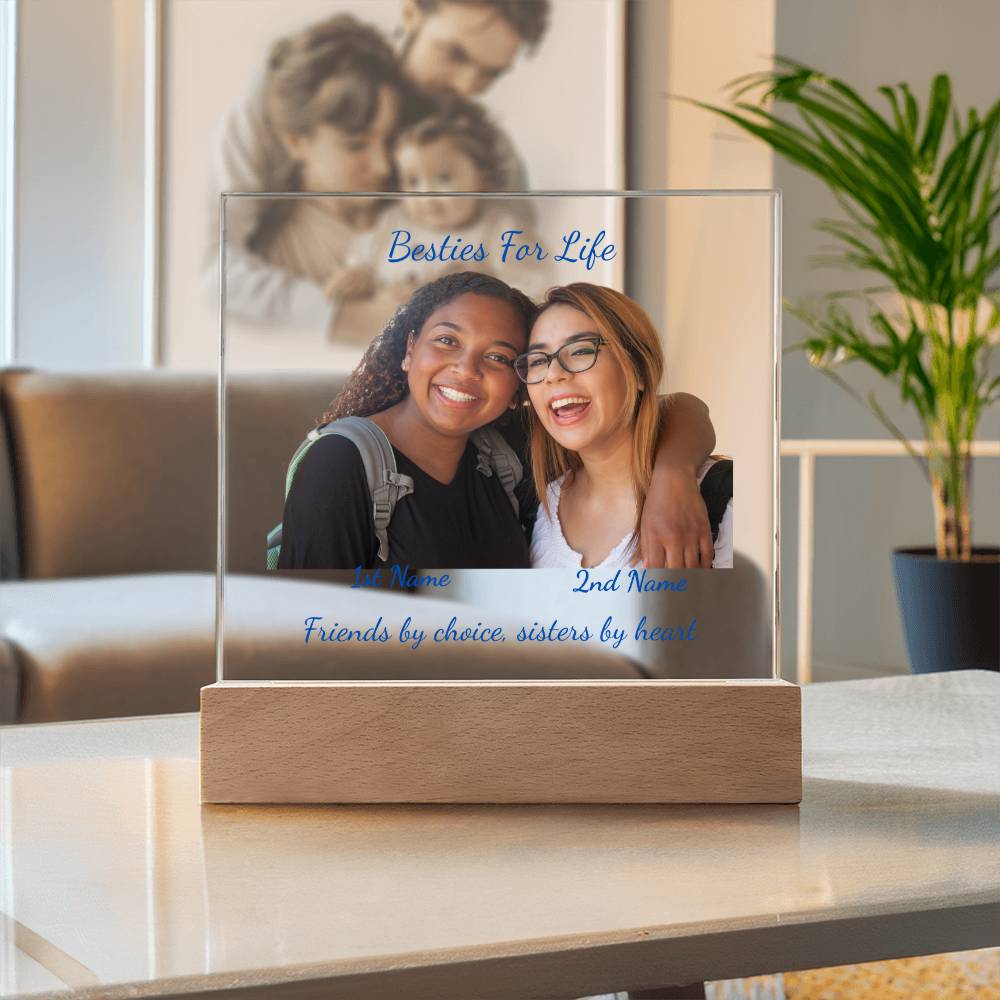 Acrylic Square Plaque-Personalized Besties