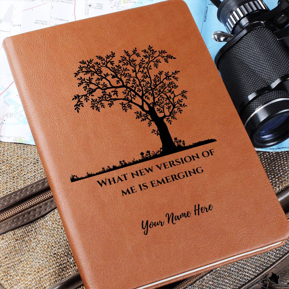 Graphic Leather Journal-Personalized Self Discovery-Tree New Me