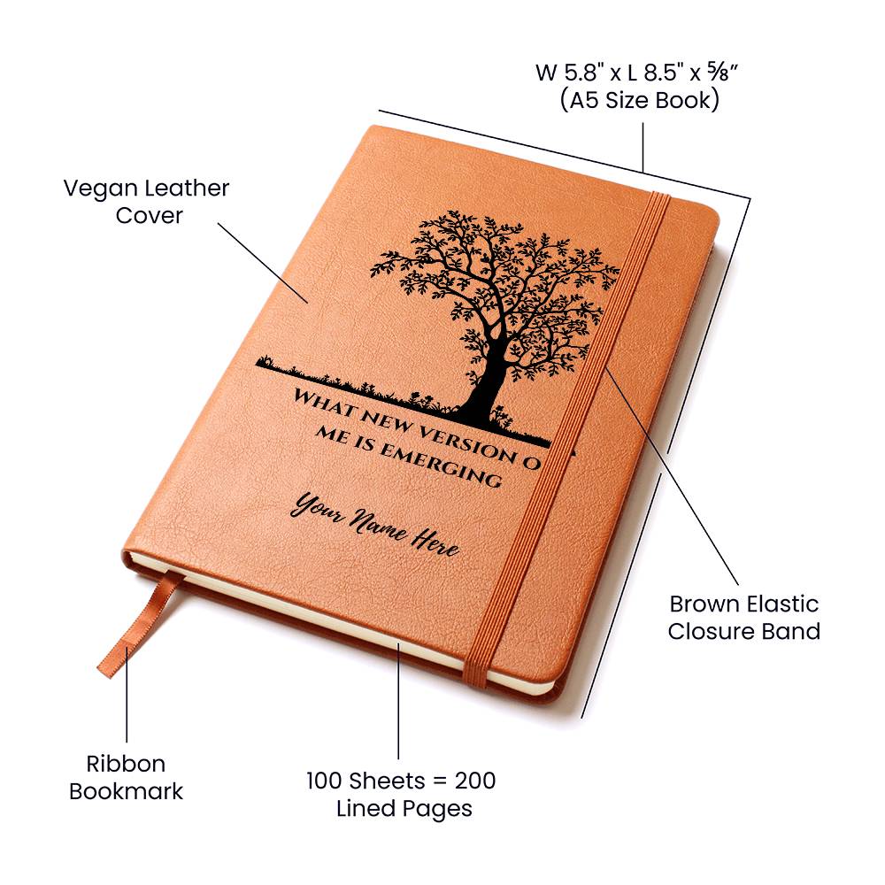 Graphic Leather Journal-Personalized Self Discovery-Tree New Me