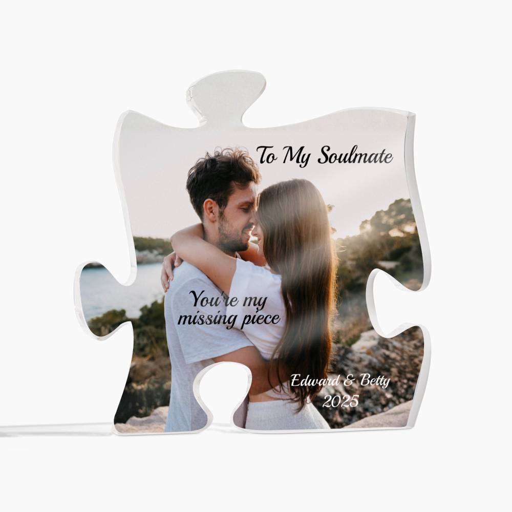 Acrylic Puzzle Plaque-Couple Personalized picture and names