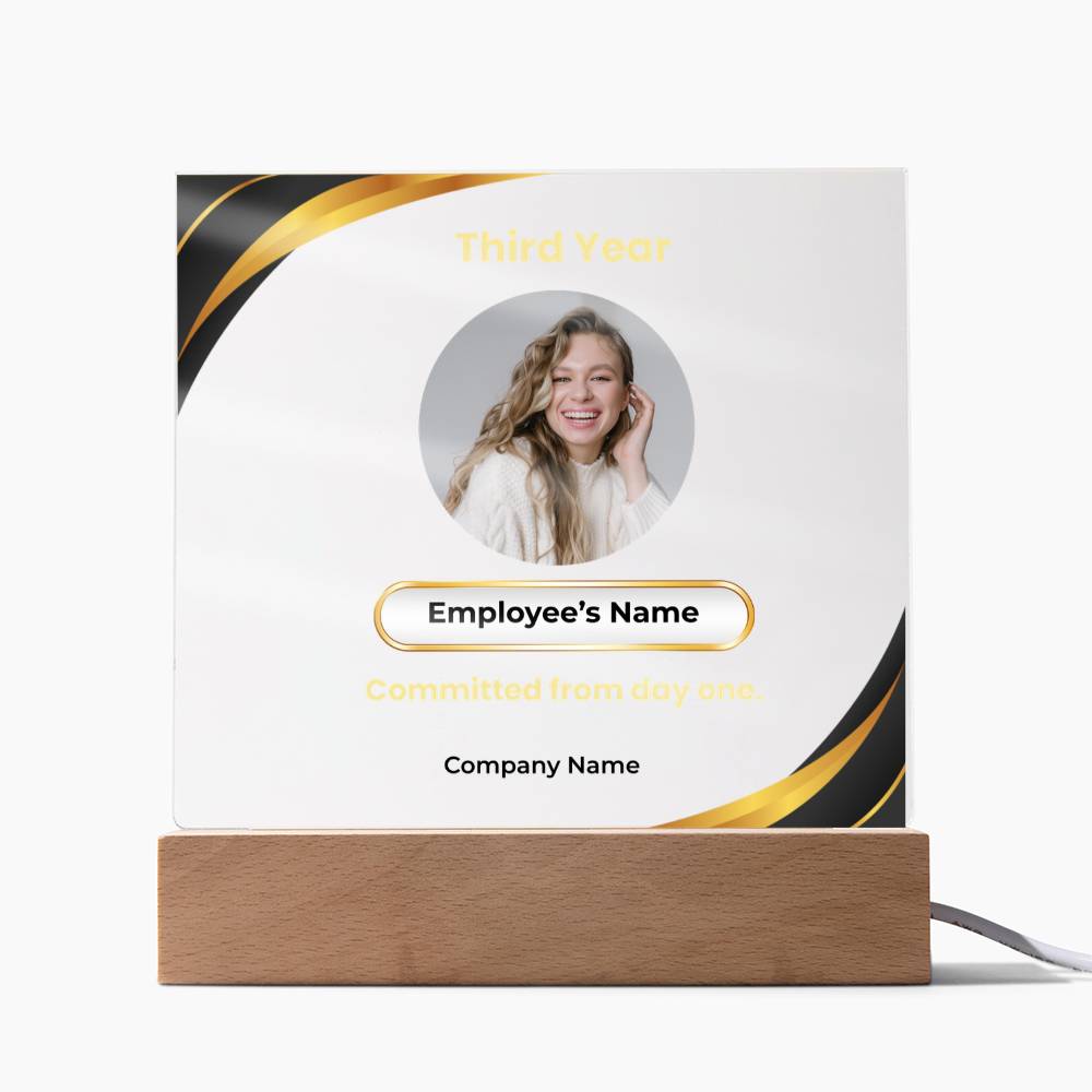 3 Year Employee Milestone Acrylic Plaque