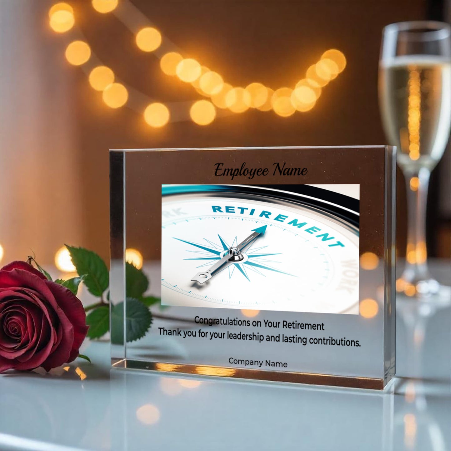 Printed Acrylic Block- Employee retirement