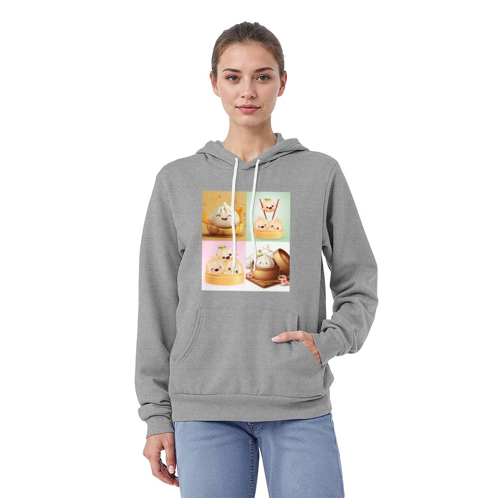 Bella + Canvas 3719 Unisex Pullover Hoodie Front Print-Dim Sum