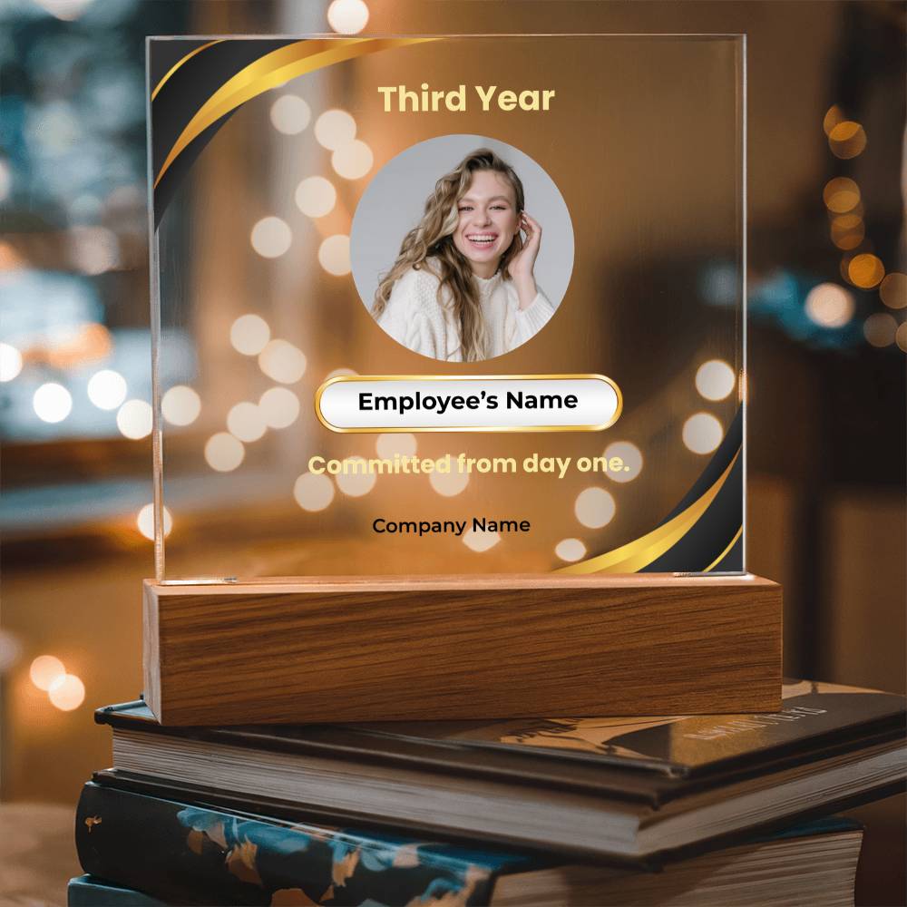 3 Year Employee Milestone Acrylic Plaque