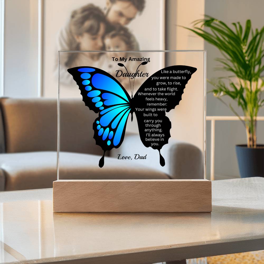 Blue Butterfly  Acrylic Plaque – Daughter
