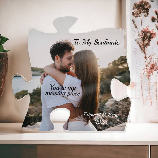 Acrylic Puzzle Plaque-Couple Personalized picture and names