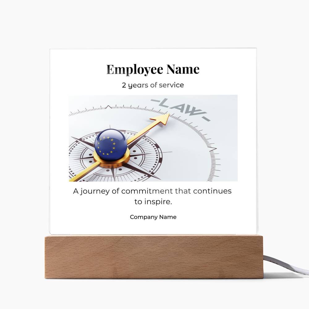 Acrylic Square Plaque -Employee Recognition 2 years
