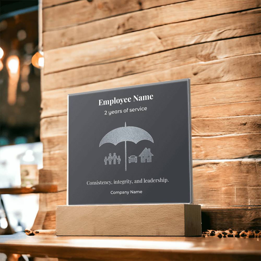 Acrylic Square Plaque -Employee Recognition 2 years