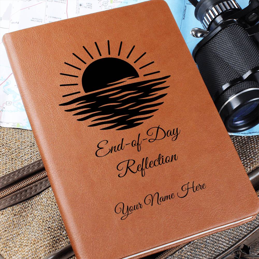 Graphic Leather Journal-Personalized Self Discovery-End Of Day