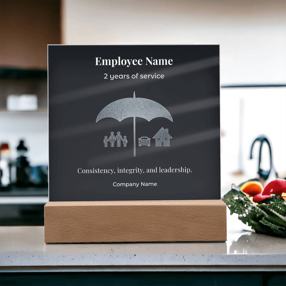Acrylic Square Plaque -Employee Recognition 2 years