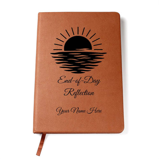 Graphic Leather Journal-Personalized Self Discovery-End Of Day