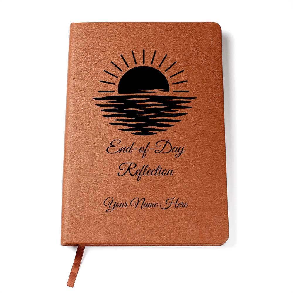 Graphic Leather Journal-Personalized Self Discovery-End Of Day