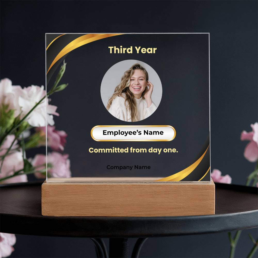 3 Year Employee Milestone Acrylic Plaque