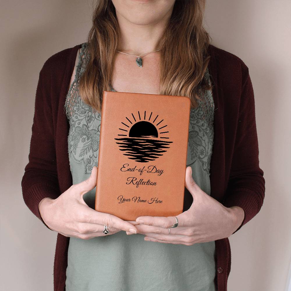Graphic Leather Journal-Personalized Self Discovery-End Of Day