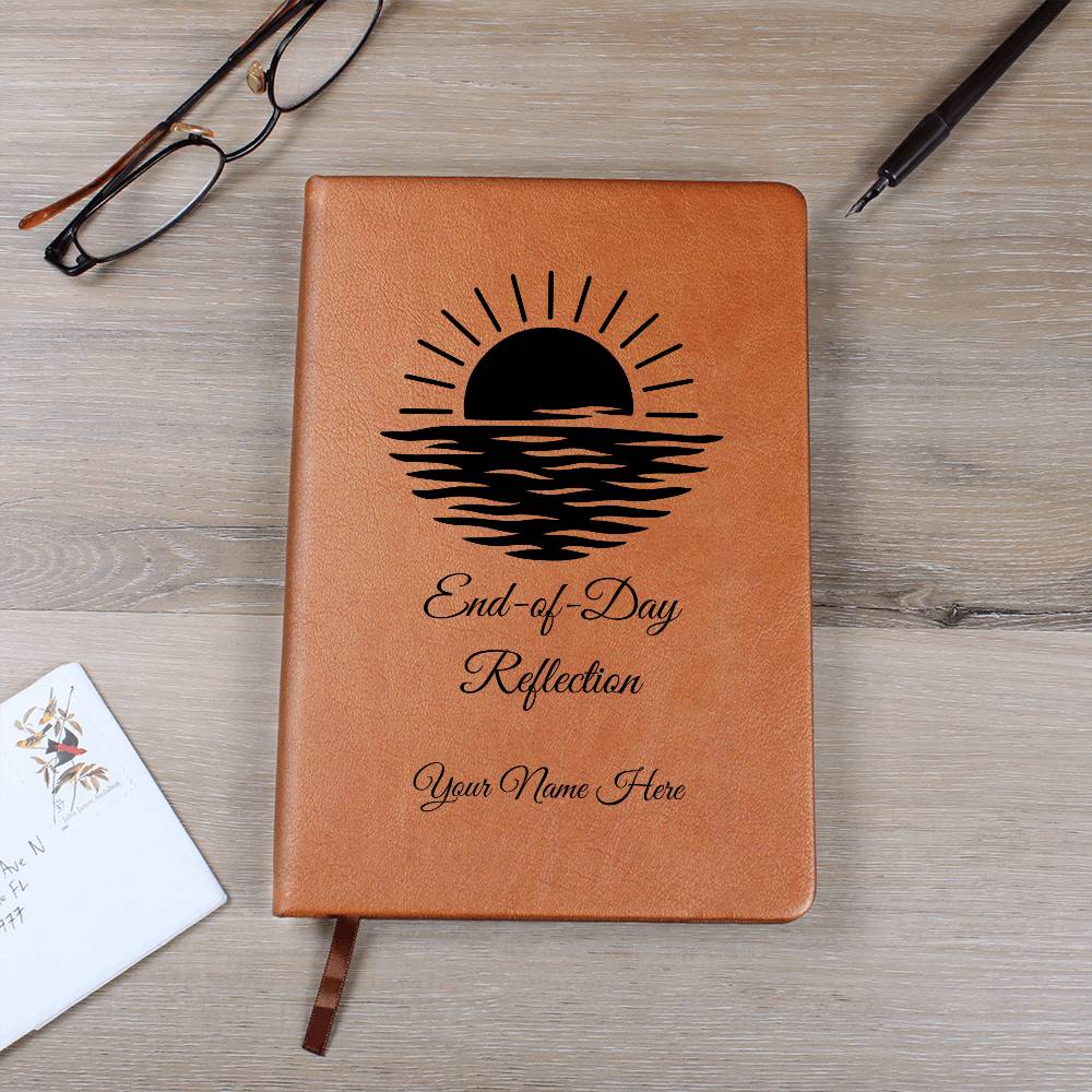Graphic Leather Journal-Personalized Self Discovery-End Of Day