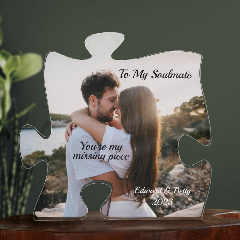 Acrylic Puzzle Plaque-Couple Personalized picture and names