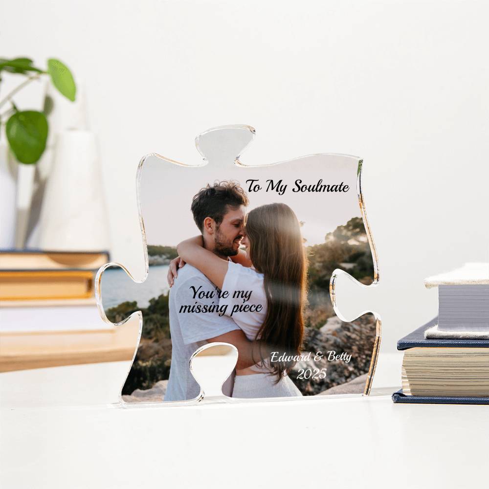 Acrylic Puzzle Plaque-Couple Personalized picture and names