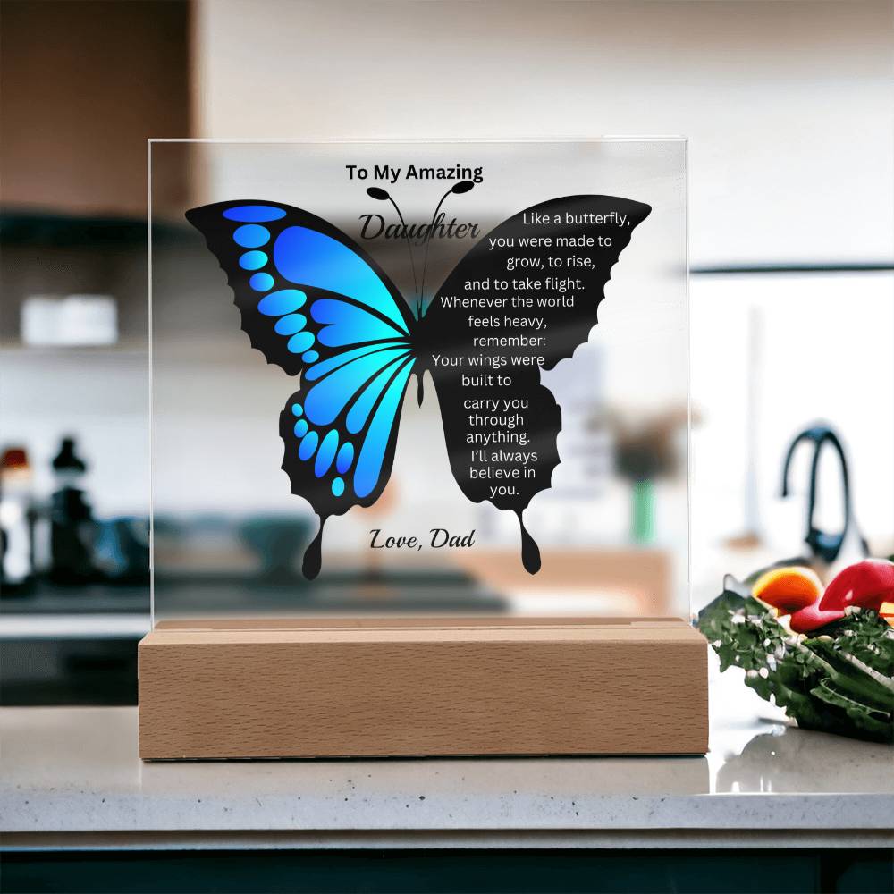Blue Butterfly  Acrylic Plaque – Daughter