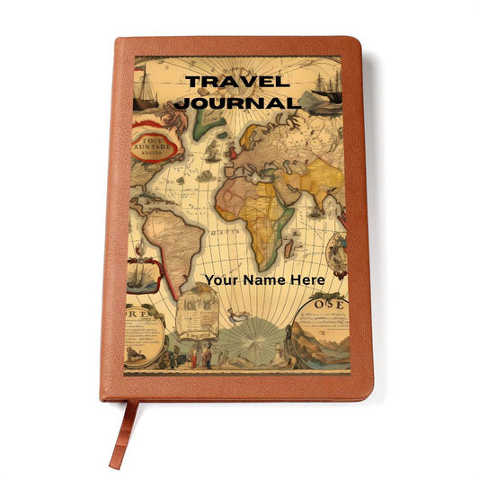 Graphic Leather Journal– Meaningful Travel Gift Journal-Map