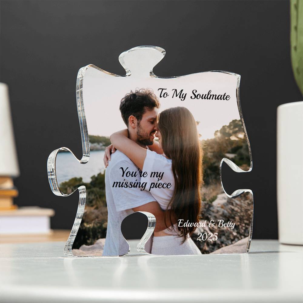 Acrylic Puzzle Plaque-Couple Personalized picture and names