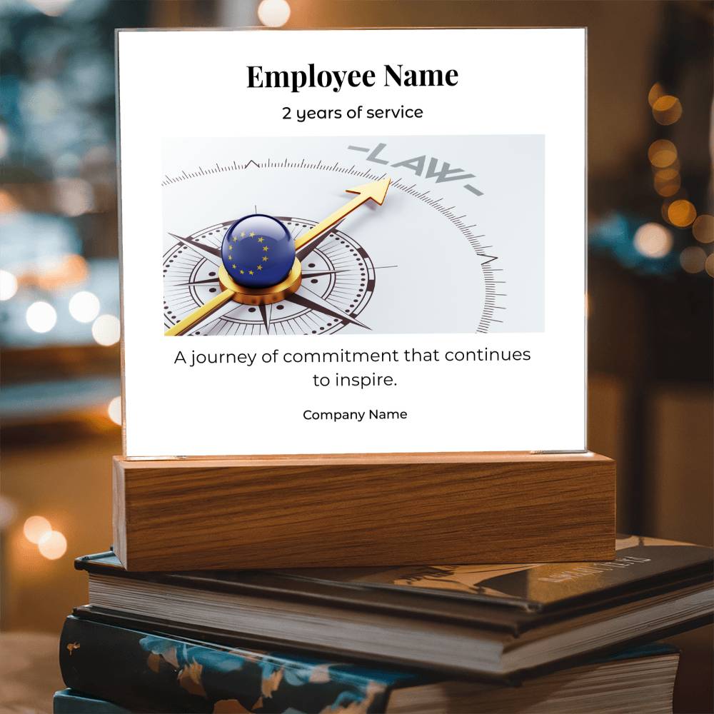Acrylic Square Plaque -Employee Recognition 2 years