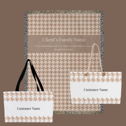 Client Appreciation Gift Bundle – Personalized Blanket & Tote