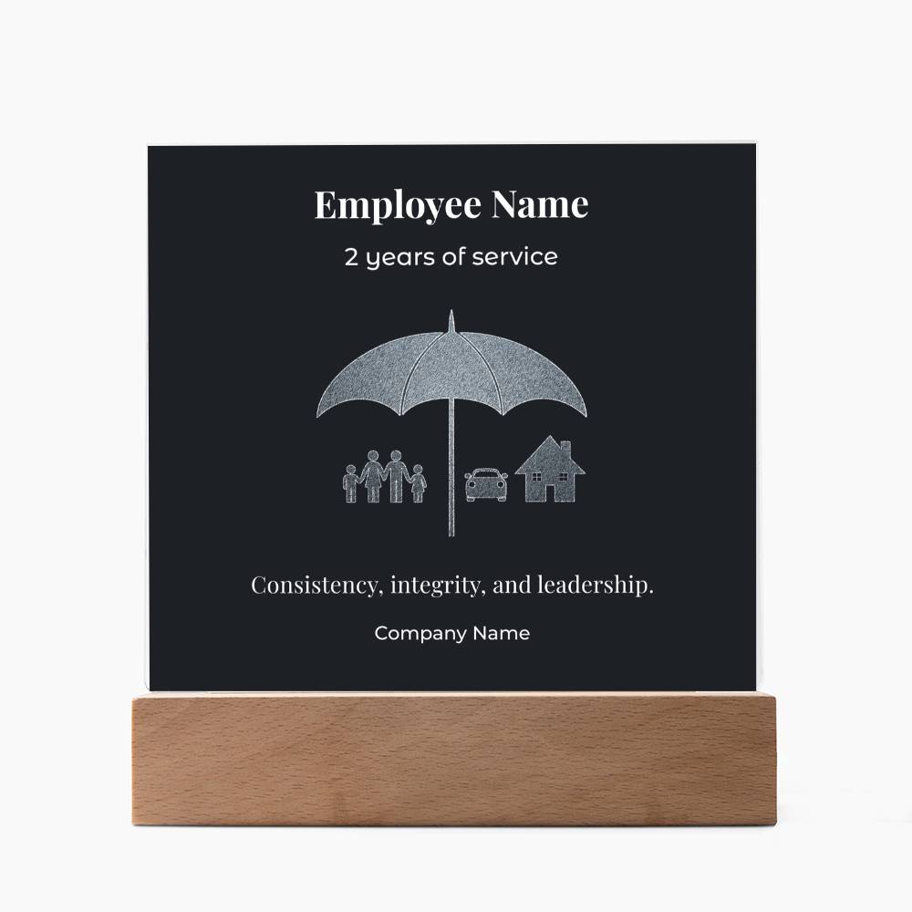 Acrylic Square Plaque -Employee Recognition 2 years