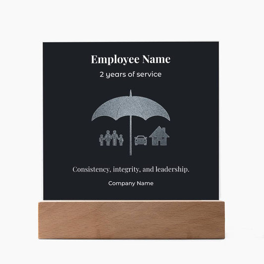 Acrylic Square Plaque -Employee Recognition 2 years