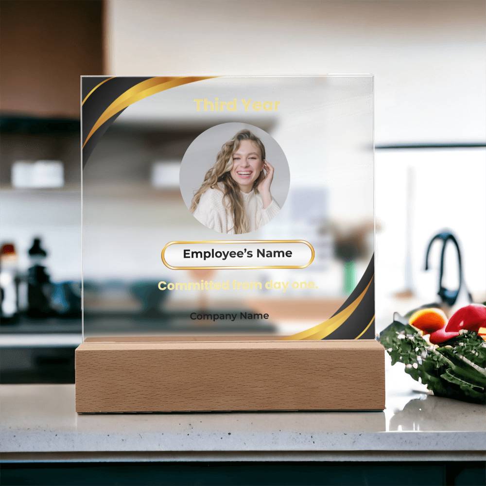 3 Year Employee Milestone Acrylic Plaque