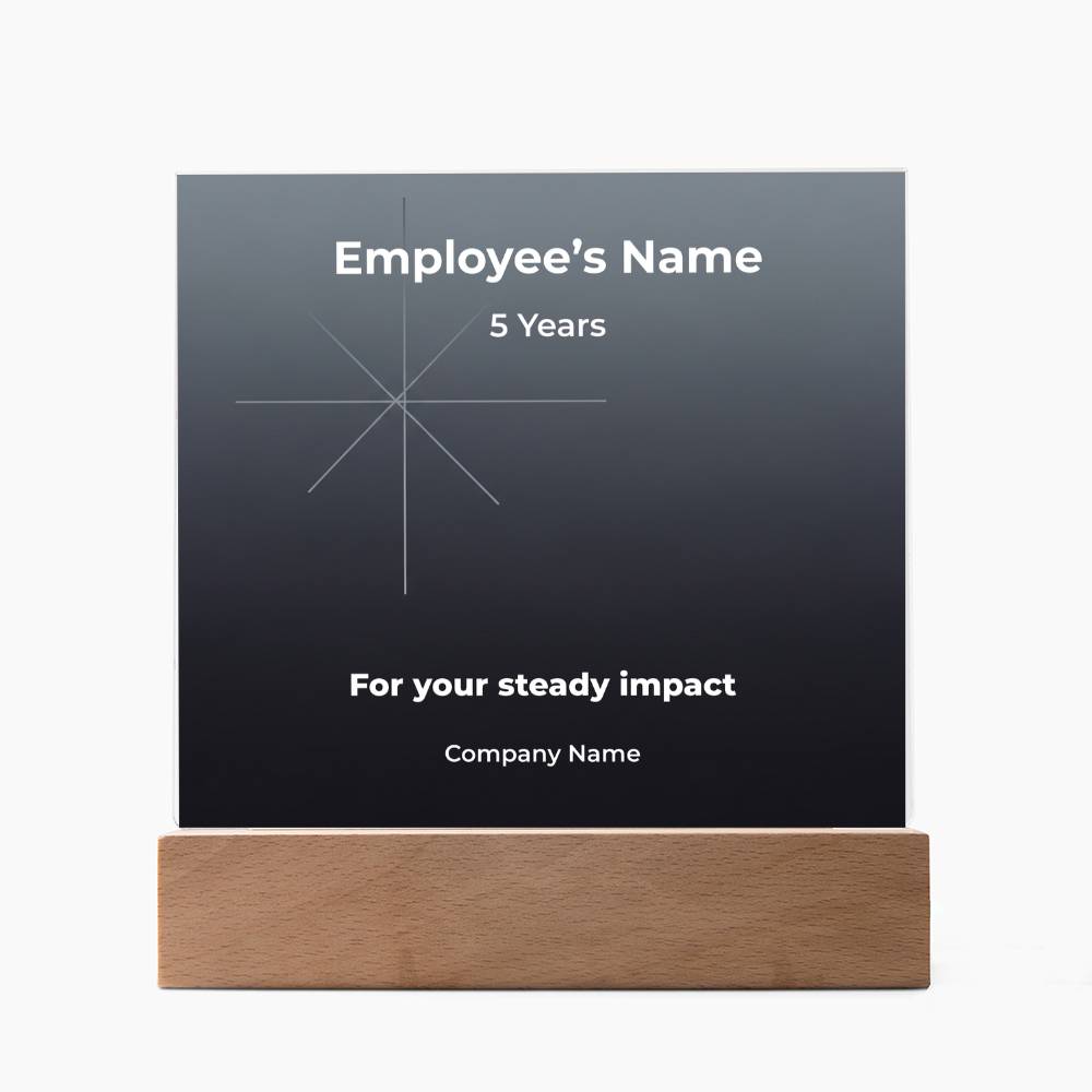 Acrylic Square Plaque-Employee Milestone 5 yrs