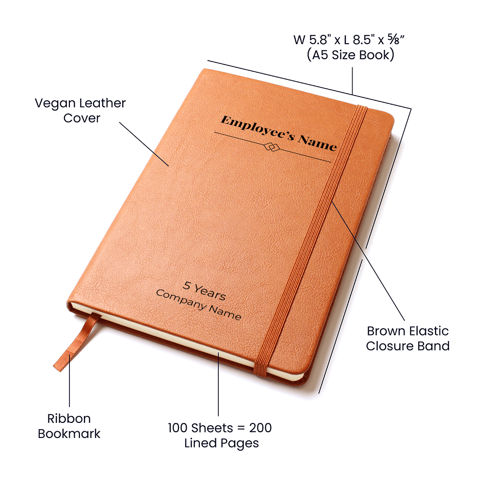 Graphic Leather Journal- Employee Milestone