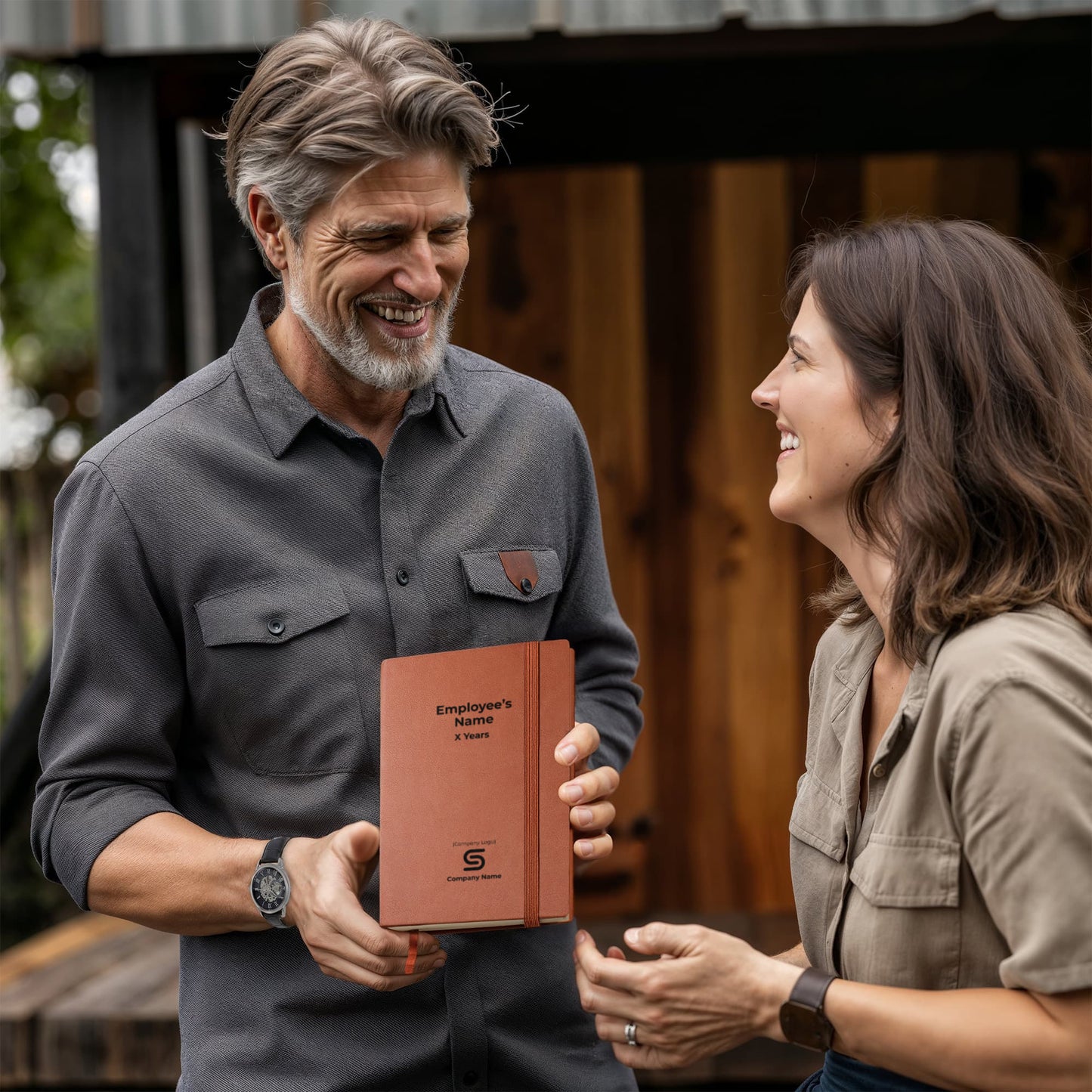 Graphic Leather Journal-Employee Milestone