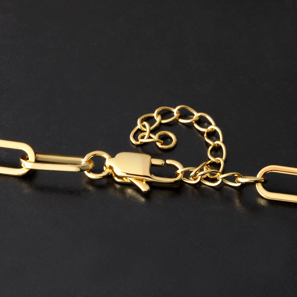 Wife-CZ Paperclip Chain Necklace, To show you're thinking of her (93)