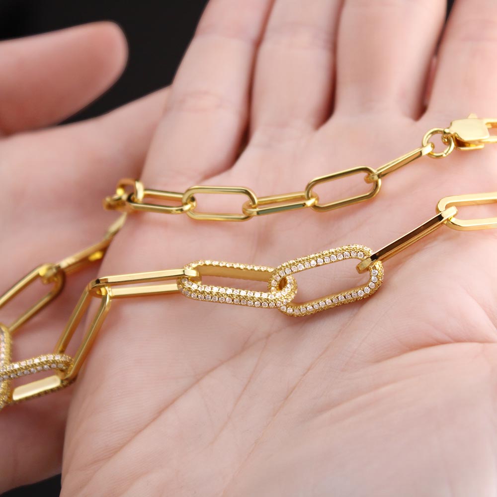 Wife-CZ Paperclip Chain Necklace, To show you're thinking of her (93)