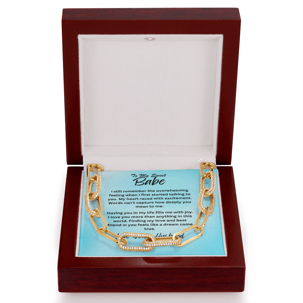 Wife-CZ Paperclip Chain Necklace, To show you're thinking of her (93)
