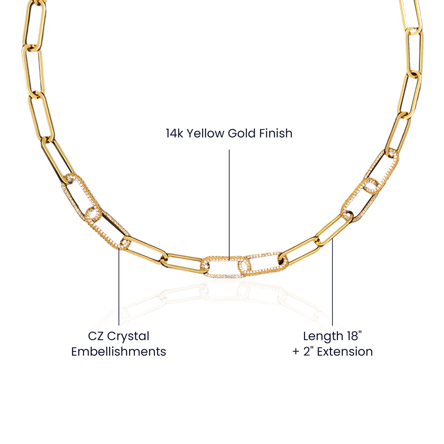 CZ Paperclip Chain- For your Wife