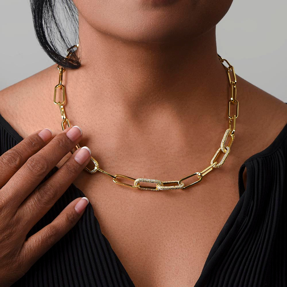 CZ Paperclip Chain- For your Wife