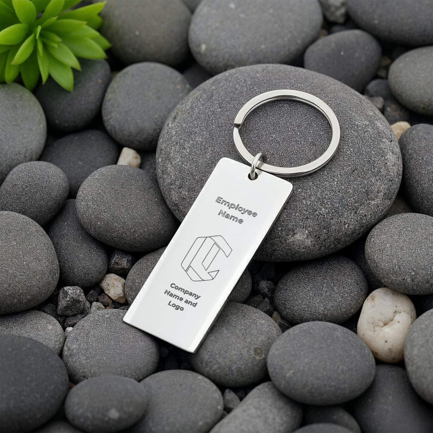 Engraved Rectangle Keychain- Business Branded keychain-Employee