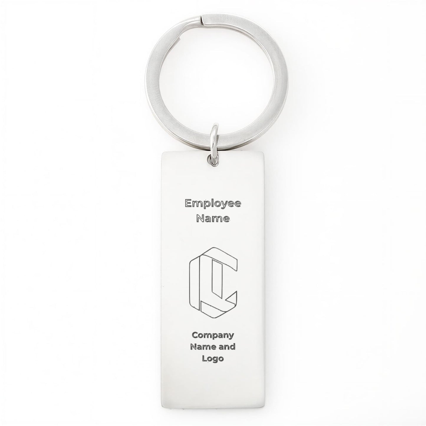 Engraved Rectangle Keychain- Business Branded keychain-Employee
